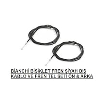 Bianchi Bisiklet Fren Dış Kablo Ve Fren Tel Seti Ön ve Arka Siyah Siyah - Gri