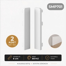 Sempla Pvc Süpürgelik Beyaz - Smp701 Bitiş Kapağı Aksesuarı 1 Paket - 2 Adet