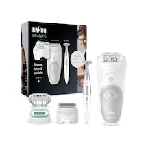 Braun Silk-épil 5 Epilasyon / Epilasyon İçin Kadın Epilatörü, Bikini Düzeltici Saç Düzeltici Mahrem Bölge , Giriş Seviyesi Aparatı, Döner Başlık, 5-825, Beyaz/gri Dahil