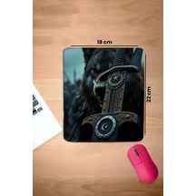 Sonictouch Bilek Destekli Kurt Siyah Dikdörtgen Pürüzsüz Yüzey Dikişsiz Mouse Pad 18x22cm Mousepad