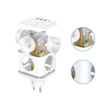 Lexroo 3 Ac Priz Soketli 3 Usb+type-c Akım Korumalı, 7 İn 1 Priz, 16a Maks, 4000w Diğer
