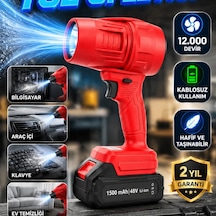 Kablosuz Elektrikli Toz Üfleyici 12.000 Devir Güçlü Hava Üfleme Ve Çok Amaçlı Temizlik