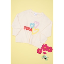 U.S. Polo Assn. Kız Çocuk Krem Bisiklet Yaka Kazak 50293066-VR071