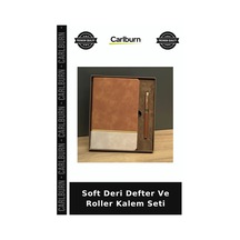 Soft Deri Defter Ve Roller Kalem Seti Yeni Toplantı Kadın