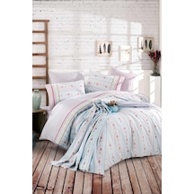 Cotton Life Tek Kişilik Pike Takımı - Amie Mavi