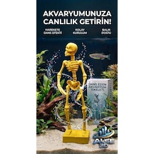 Alse Dans Eden Akvaryum İskeleti 2'li Set - Akvaryumunuzda İkili Eğlence Sarı