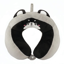 Tucklebery Kids Panda Figürlü Boyun Yastığı Yumuşak Doku, Çıtçıtlı Tasarım Ve Ergonomik Konfor Gri