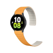 Xemu Galaxy Uyumlu Watch 6 40mm Krd-111 20mm Çizgili Desenli Silikon Kordon-turuncu