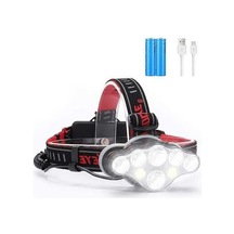 Ulzyvf Yüksek Xhhdqes Su Siyah Şarj Parlak Mod Lümen Led Kırmızı Işık, Geçirmez Feneri Far, Far, Far El Edilebilir 8 8 2500 Dl Siyah