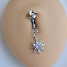 Deliksiz Kuzey Yıldızı Sallantılı Sıkıştırma Klipsli Göbek Piercingi Belly Piercing Gri Deliksiz Kuzey Yıldızı Sallantılı Sıkıştırma Klipsli Göbek Piercingi Belly Piercing Gri