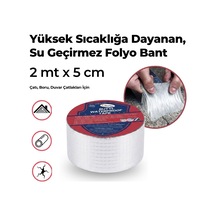 Mcg 2 Mt Yüksek Sıcaklık Dayanan Su Geçirmez Çatı Duvar Çatlak Onarıcı Yapışkan Bant Folyo 5 Cm