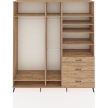 Hyperion Dolap 9 Raflı 3 Çekmeceli 3 Askılı 220x44x243 Çam-çam/çam Çok Renkli