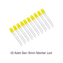 5mm Sarı Mantar Led Diyot Yüksek Parlaklık - 10 Adet Paket