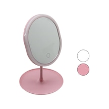 Yuvarlak- Düz Kenar 7 İnç Ledli - Usb Şarjlı Makyaj Aynası 90 Takılıklı Ayakr.pls 17.5cm Çok Renkli