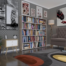 Kenzlife Kitaplık Süper Ga 150 160 19 Crd 5 Katlı 2 Bölme Çift Bölme Opsiyonlu Ofis Mutfak Banyo Dolabı Arkalıksız Çok Renkli