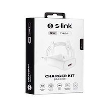S-Link Sl-Ec40T 5V 2400Ma Type-C Kablolu Beyaz Ev Şarj Adaptörü