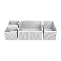 4 Parça Çekmece Içi Organizer & Çok Amaçlı Dolap Içi Düzenleyici & Masa Üstü Organizer - Çizgili Gri - 916815605 Gri
