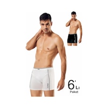 6'lı Paket Modal Erkek Boxer Siyah Beyaz KARIŞIK RENK