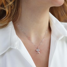 Nilüfer Çiçeği Gümüş Kolye Gümüş