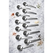 Tr 12'li Paslanmaz Çelik Baharat Kaşığı,kahve Ve Şeker Kaşığı 8 Cm,gümüş