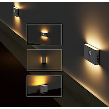 Ganzhoushop Sensörlü Şarjlı Led Kablosuz Harekete Duyarlı Dekoratif Ceviz Aplik Lamba Fs - Akıllı Aydınlatma Çözümü Ceviz