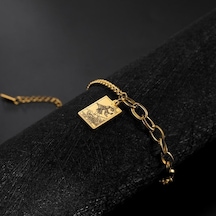 Tarot Kartları Bilezikler Kadın Erkek Altın Renk Paslanmaz Çelik Binbaşı Arcana Muska Tarot Takı Hediyeler The World24 Altın