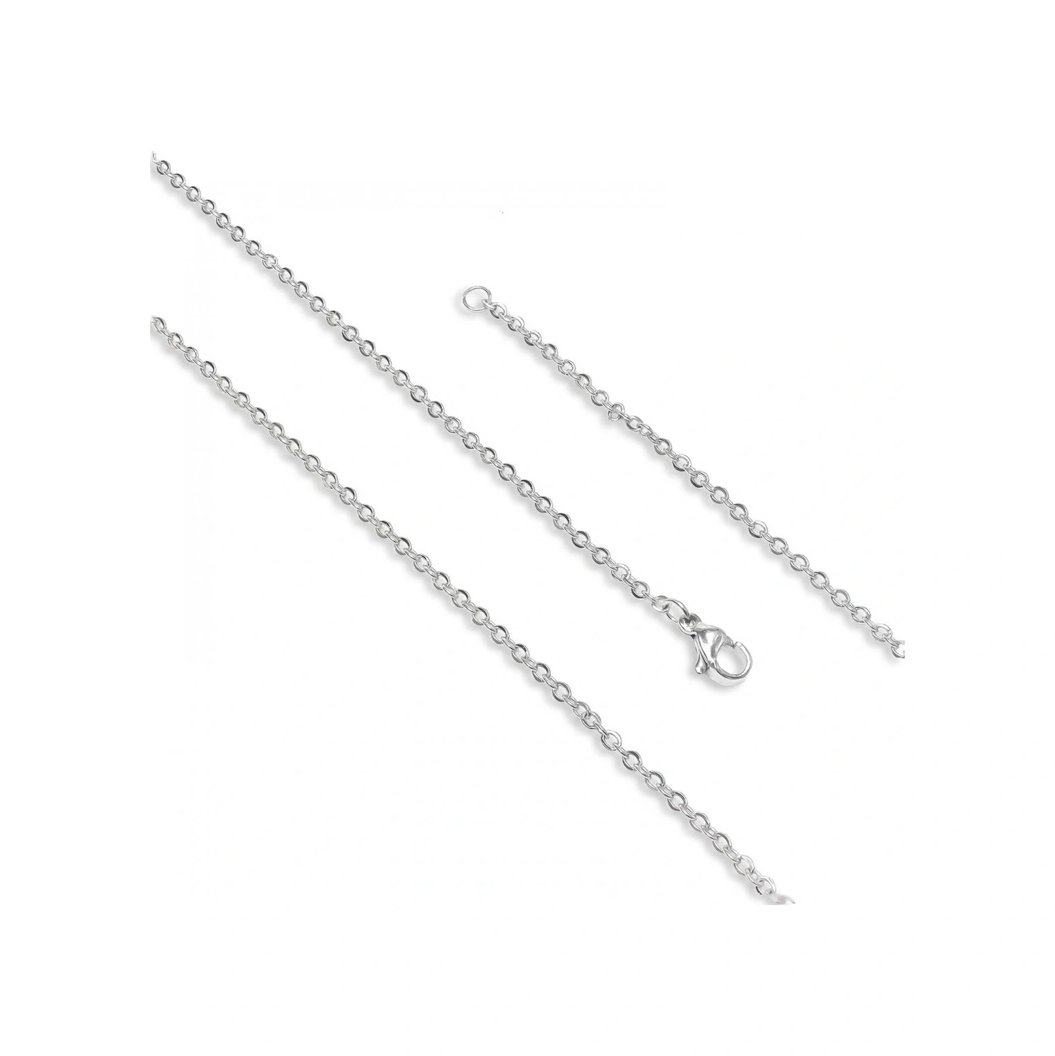 Moncuk Design Minik Boy Beyaz Çelik Kolye 0.5mm 3351cek003 Beyaz