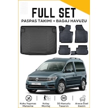 Volkswagen Caddy 2005 Model Birebir Uyumlu Bagaj Havuzu+paspas Seti