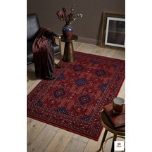 Premium Akrilik Bambu Halı - Kırmızı Klasik Uşak Desenli Salon Halısı 8mm Yumuşak Havlı Dokuma Taban Bordo