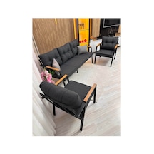 Houseart Bella 3+1+1 , Balkon, Bahçe - Cafe , Teras , Metal Kanepe Koltuk Takımı ,çay Seti Antrasit