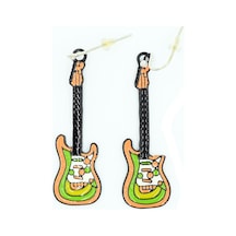 Diyez Müzik Renkli Elektrik Gitar Şeklinde Müzik Temalı Küpe