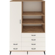 Kronos Dolap 7 Raflı 6 Çekmeceli Tek Kapaklı 132x59x195 Çam-aytaşı/aytaşı Aytası/aytası