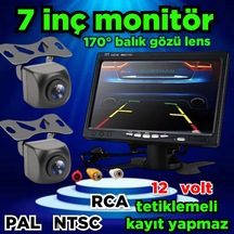 7'' Ekran + 2 Adet 170'' Geniş Açılı Kamera Set Kayıt Yapmaz 12v