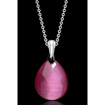 Erilsa Sertifikalı Fasetli Pembe Akik Taşı Kolye - Aaa Kalite Çok Renkli