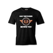 May The Fourth With Universe Symbol Siyah Erkek Tshirt 001