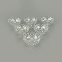 Glasss In Love 6'lı Cam Ayaklı Kase - Şeffaf - 190 Ml Renkli