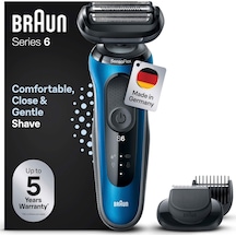 Easyclick Sakal Kesme Aparatlı Braun Series 6 Elektrikli Tıraş Makinesi, Sensoflex Erkek Elektrikli Tıraş Makinesi, Islak Ve Kuru, Erkeğe Hediye, Almanya'da Üretilmiştir, 61-b1500s, Mavi