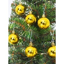 Yılbaşı Ağaç Süsü Gold Renkli Top Noel Süs 3 Cm 12 Adet Top 3 Cm