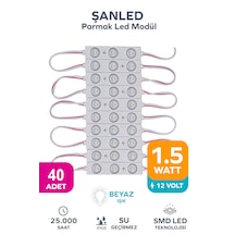 3 Ledli Parmak Led Modül 1.5w 2835 Smd Mercekli Beyaz Işık 12v- 40 Adet