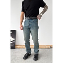 Eskitme Mavi Soft Degrade Regular Pantolon Mavi