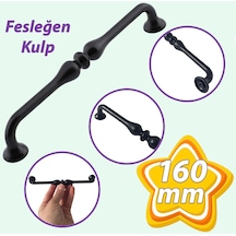 Fesleğen Kulp 160 Mm Siyah Mutfak Kulpu Çekmece Dolap Kapak Kulbu Metal Mobilya Dolabı Kulpları