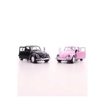 Mobgift 2'li Set Siyah Pembe Metal Vosvos Araba Büyük Boy 12cm