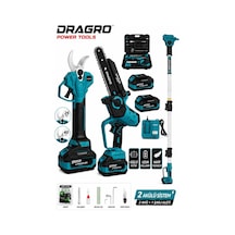 Dragro Drg-21v Çift Akülü Bl Motor Çelik Şanzıman Dal M Budama Makası 50mm & Testeresi Pala 20cm
