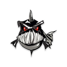 Piranha Araba Etiket Sticker 17 Cm
