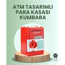Mey İthalat Kırmızı Atm Kasa Tipi Para Biriktirme Kumbarası