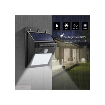 Tr Güneş Enerjili Solar Dış Mekan Lambası - 20 Led Aydınlatmalı - Duvar Tipi