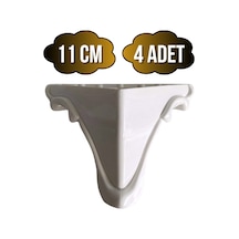 Lükens Şeritli 11cm Plastik Ayak Mobilya Masa Ve Dolap Ayağı Beyaz 11cm 4 Adet Beyaz