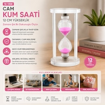 Orta Cam Kum Saati Cam Standlı Çap: 6.8cm-yükseklik: 12cm 5728