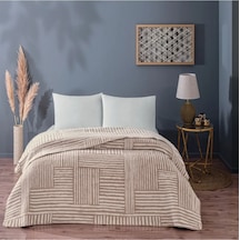 Taç Gable Pamuk Çift Kişilik Battaniye Bej Bej