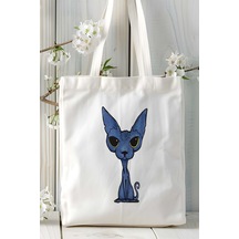 Art Hediye Sfenks Kedisi Kedi Kişiye Özel Baskılı Omuz Çanta Desen 1 Çok Renkli